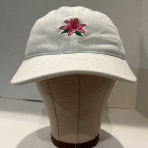 Pink Flower Icon Asphalt Brand White Hat Adjustable Adult Size Clean